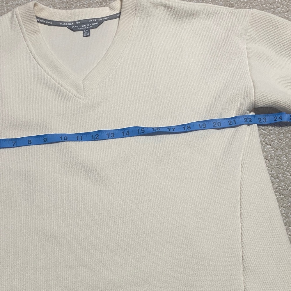 Marc New York Women's V-Neck Off-White Sweater Size L/G - Picture 10 of 14